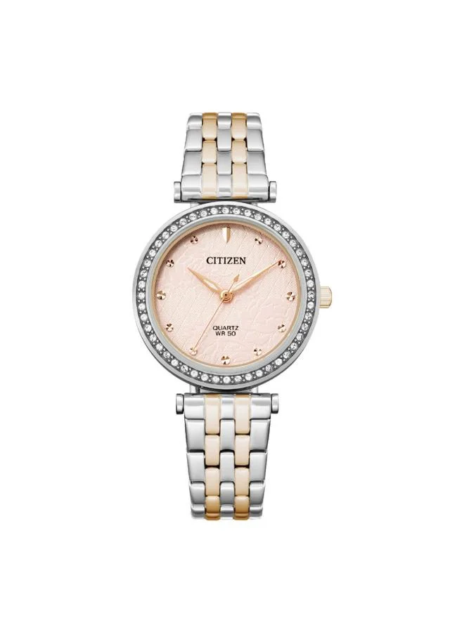 CITIZEN Women's Stainless Steel with Two-Tone Rose Gold plating  Quartz Women Watch ER0218-53X - 30 mm