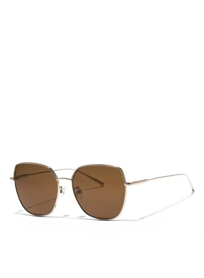 30Sundays SAGE Women Brown Sunglasses - Frame Material: Metal - Lens Color: Brown- Frame Color: Gold - Full Rim