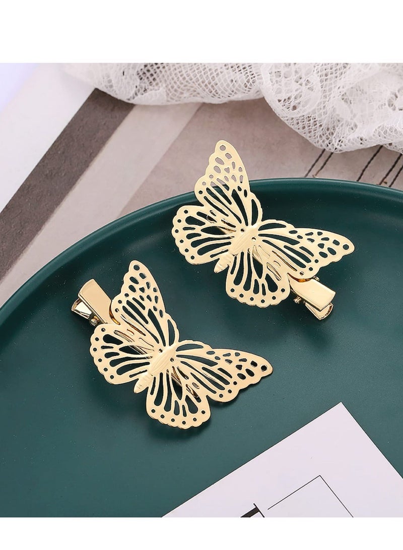 Y&D 12PCS Gold Butterfly Hair Clips - Elegant Accessories for Women and Girls Non-Slip Metal Bows Weddings Special Occasions - Image 4