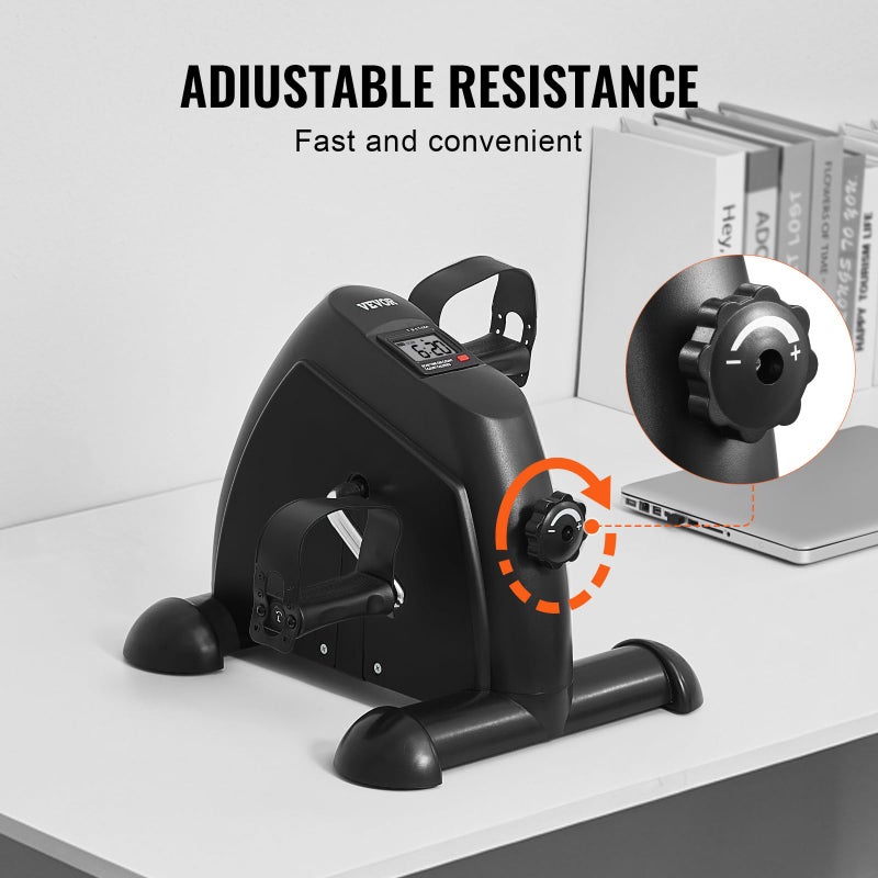 VEVOR Under Desk Bike Pedal Exerciser Mini Exercise Bike for Arm Leg Exercise Multi level Resistance Pedal Exerciser for Home Office Workout Cycling Portable Peddler with LCD Display and Non Slip Mat - Image 3