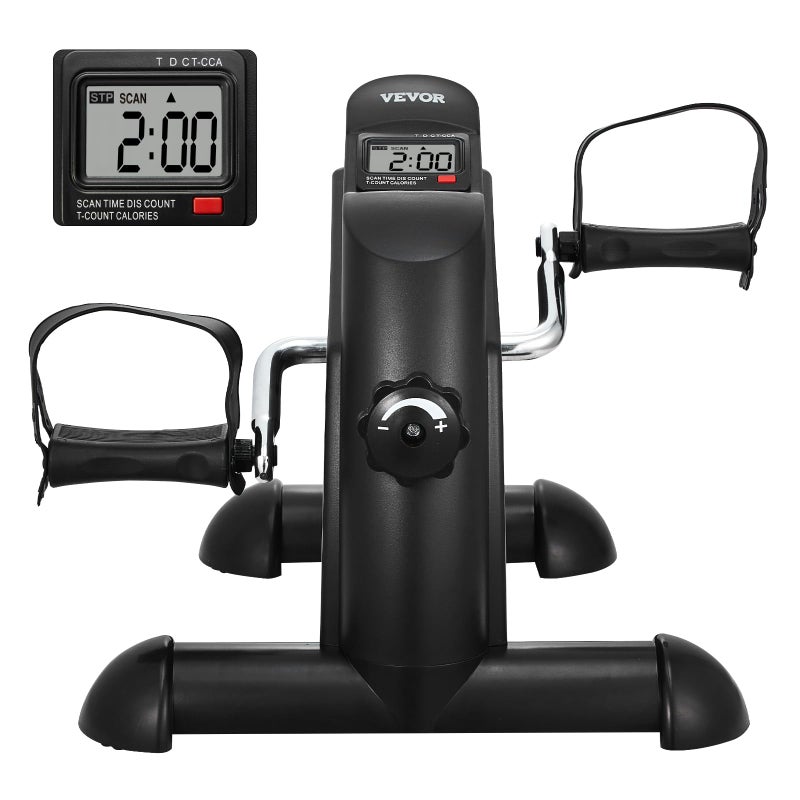 VEVOR Under Desk Bike Pedal Exerciser Mini Exercise Bike for Arm Leg Exercise Multi level Resistance Pedal Exerciser for Home Office Workout Cycling Portable Peddler with LCD Display and Non Slip Mat - Image 1