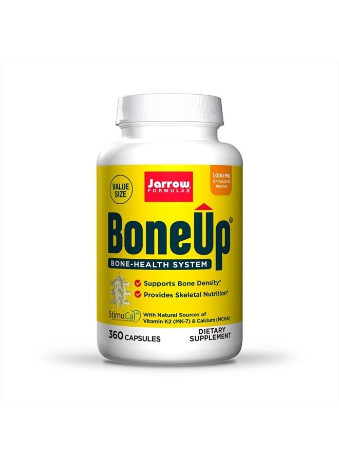 jarrow formulas BoneUp - 360 Capsules - Micronutrient Formula for Bone Health - Includes Natural Sources of Vitamin D3 , Vitamin K2 ( as MK-7 ) & Calcium - 180 Servings - Image 1