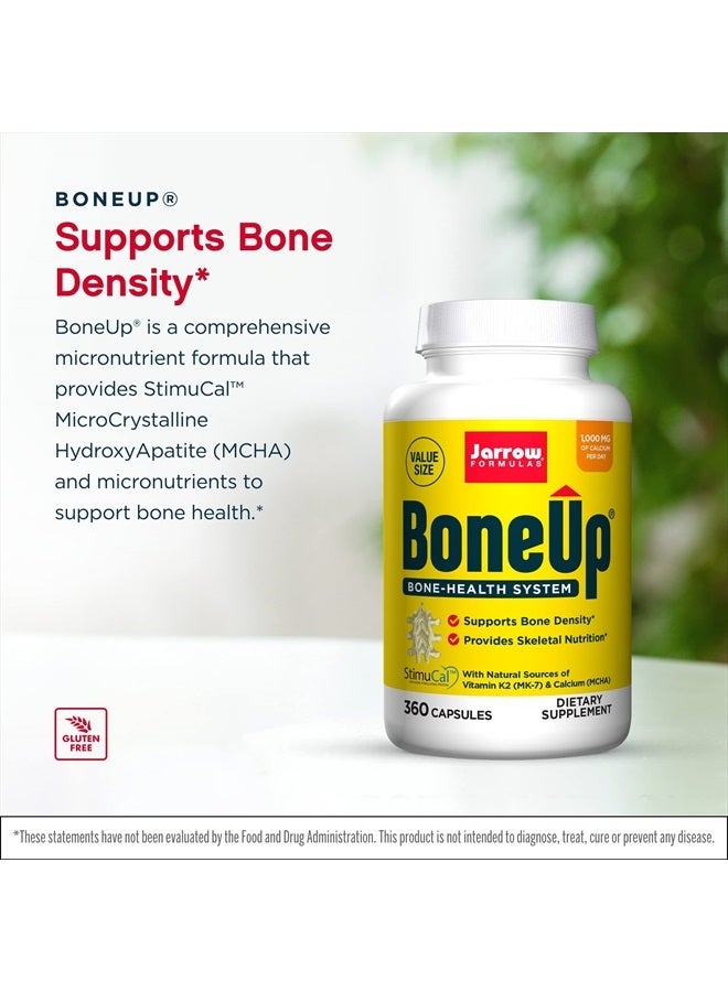 jarrow formulas BoneUp - 360 Capsules - Micronutrient Formula for Bone Health - Includes Natural Sources of Vitamin D3 , Vitamin K2 ( as MK-7 ) & Calcium - 180 Servings - Image 3