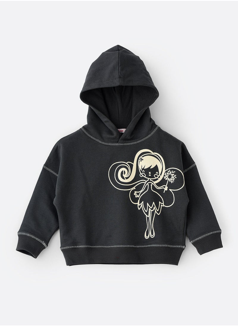 Jelliene - Girls hoodie with print at front - Image 1