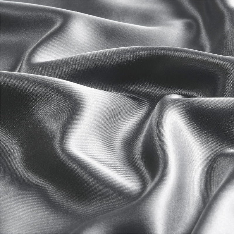 BEDELITE Satin Body Pillow Cover - Super Soft and Cooling Pillowcase (20"x54", Dark Grey) - Image 3