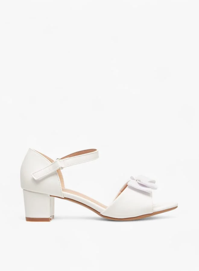 Flora Bella By Shoexpress Girls Bow Applique Sandals with Hook and Loop Closure