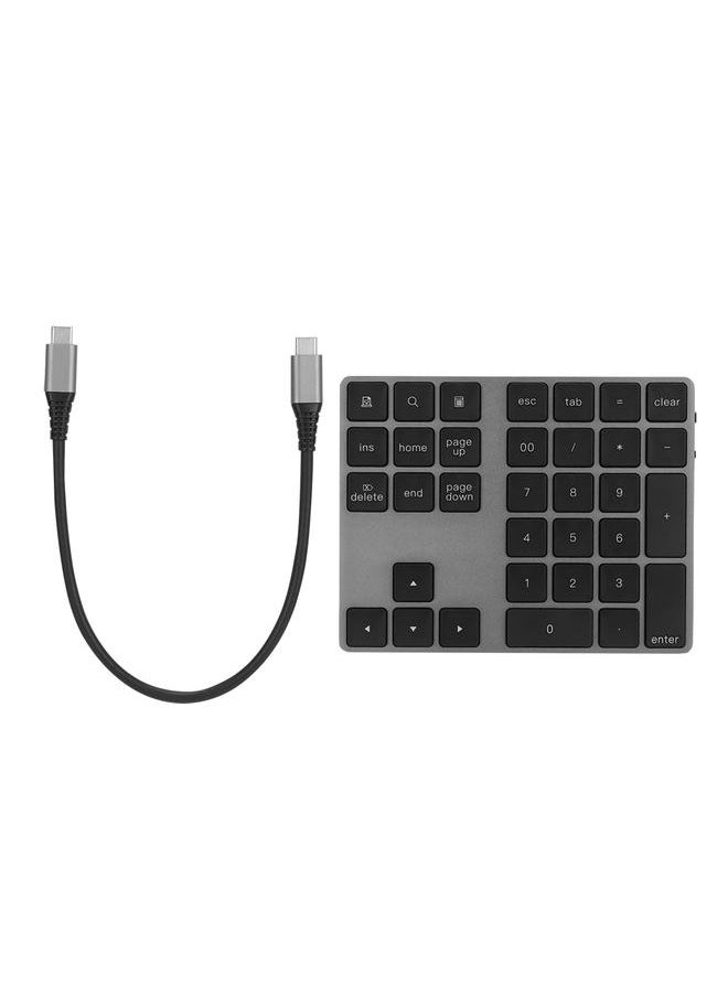 Thoraya Wireless Number Pad BT Numeric Keypad 34 Key Keyboard HUB TypeC Fit for Windows(Black)  - Image 1