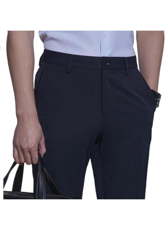 Youngor Men'S Pants Spring And Summer, Young Men'S Business Casual Ice Silk Trousers, Navy Blue, 175/82A - Image 1