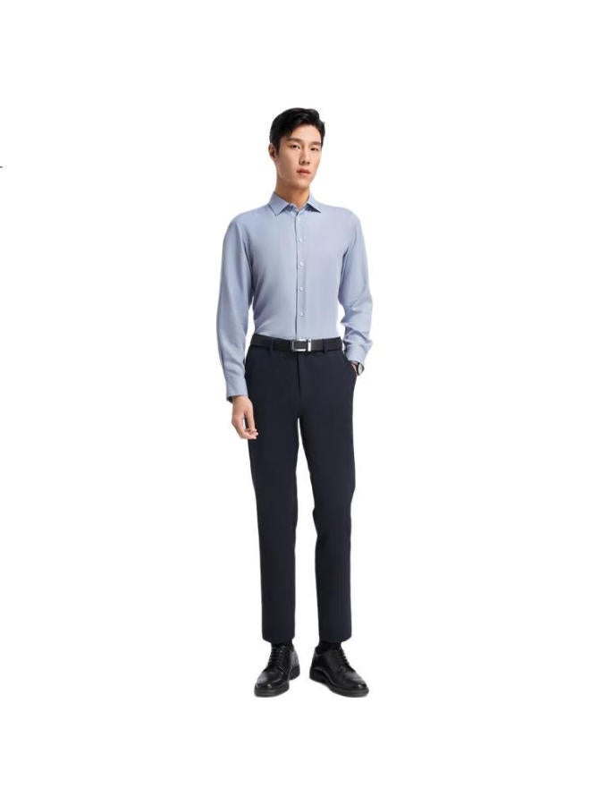Youngor Men'S Pants Spring And Summer, Young Men'S Business Casual Ice Silk Trousers, Navy Blue, 175/82A - Image 2