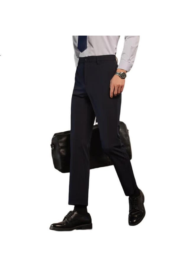 Youngor Men'S Pants Spring And Summer, Young Men'S Business Casual Ice Silk Trousers, Navy Blue, 175/82A - Image 3