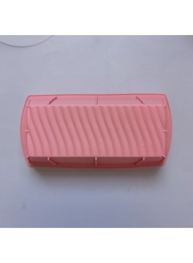 Toast Wave Silicone Cake Mold Ice Cream Pudding Dessert Mold Soap Baking Utensils-Color:Rice Powder - Image 5