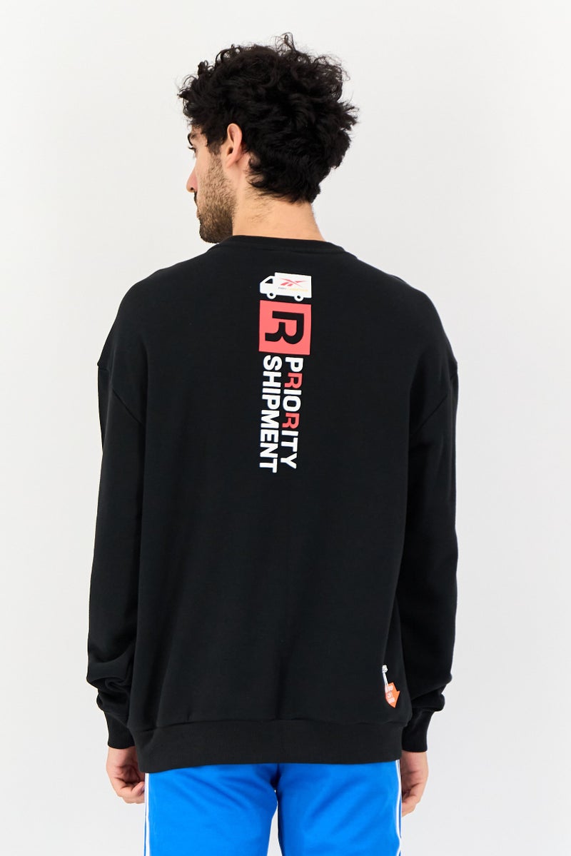 Reebok Men Sportswear Fit Long Sleeve Outdoor Sweatshirt, Black - Image 3