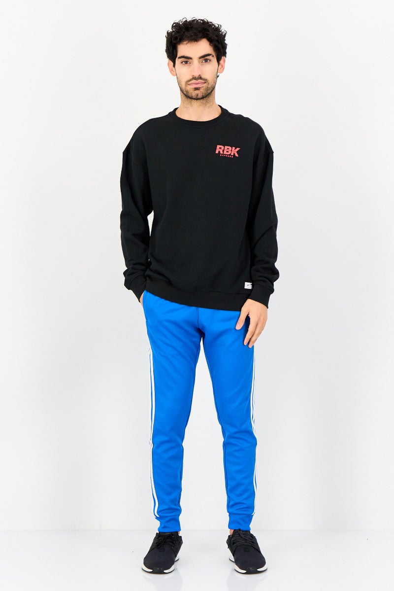 Reebok سويت شيرت رياضي للرجال بأكمام طويلة مناسب للخارج، أسود - Image 4