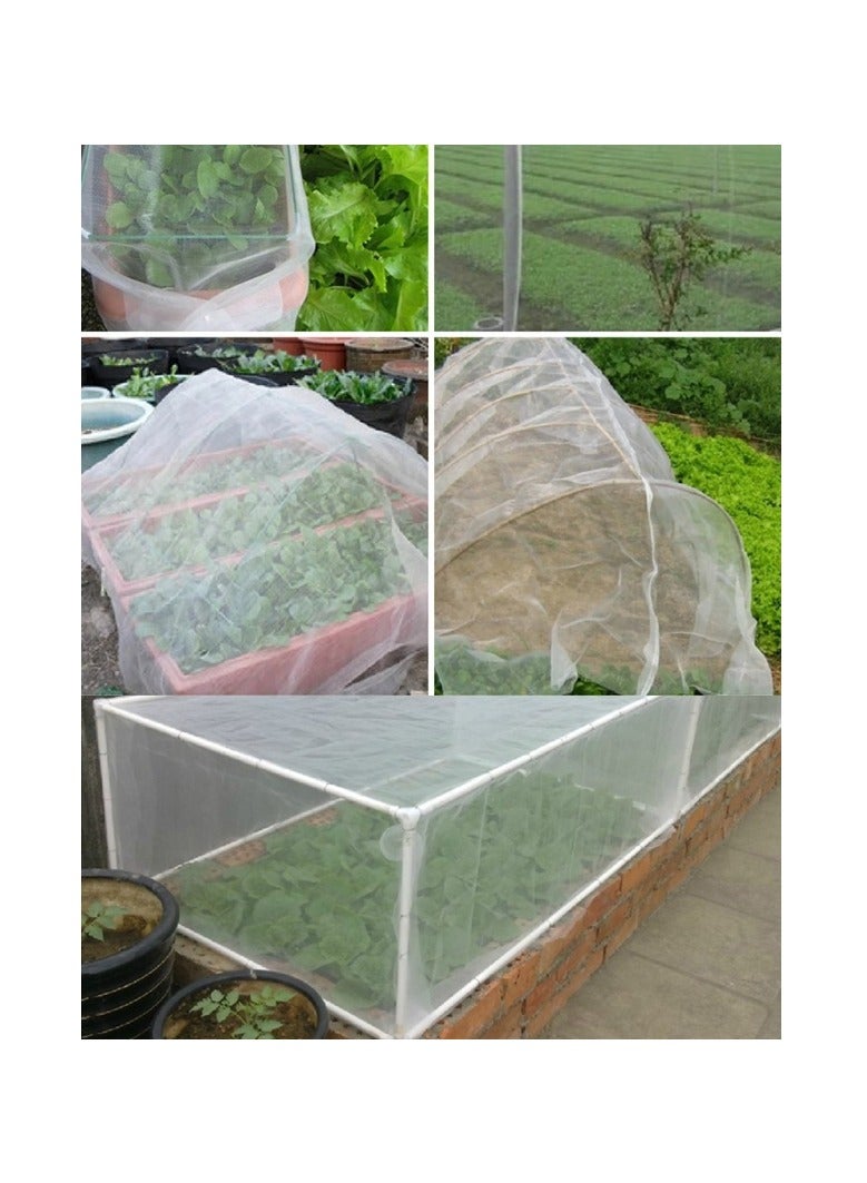 Meetion شبكة حماية من الحشرات للخضروات والنباتات بطول 5 أمتار، غطاء للعناية بالفواكه والزهور، شبكة حماية للصوب الزراعية، مكافحة الآفات، مضادة للطيور، 60 شبكة - Image 1