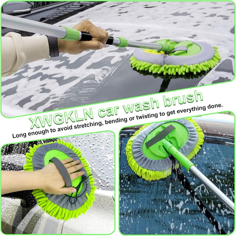 XWGKLN 17 PCS Car Cleaning Kit with Microfiber Mop and Mittens for Detailing - Image 2