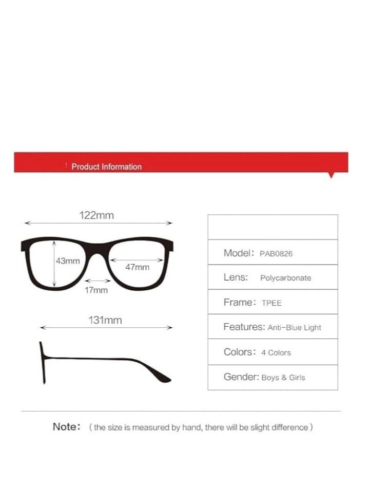 نظارة حجب الضوء الازرق للاطفال - اطار غير قابل للكسر للاولاد والبنات (3-12 سنة) - Image 5