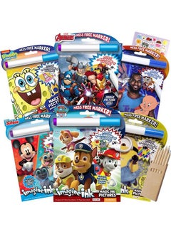 Bendon Publishing Imagine Ink Assorted Set Of Coloring Books For Boys Mess Free Invisible With Play Sticker Bonus & Wood Coloring Pencils Fun Favors Stickers Bulk  - Image 2