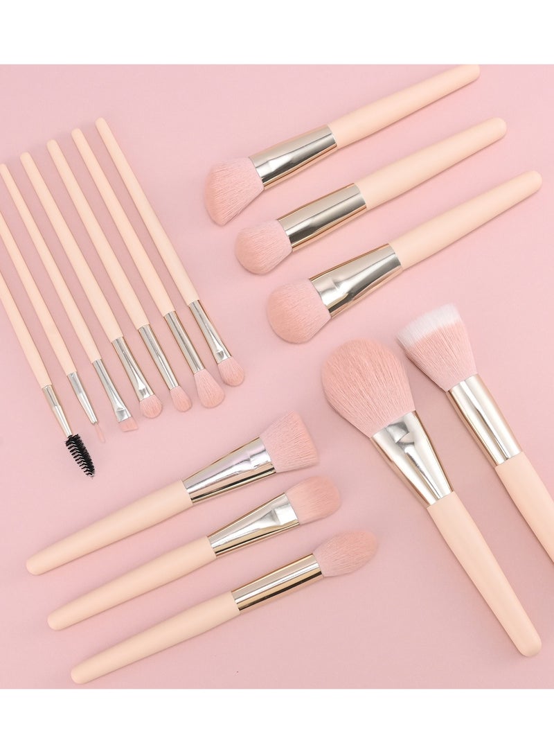 جودي مجموعة فرش مكياج نباتية من 22 قطعة بمقابض خشبية وردية وحقيبة غسيل، مصنوعة من ألياف صناعية ناعمة وكثيفة - للاستخدام الاحترافي واليومي (وردي) - Image 3