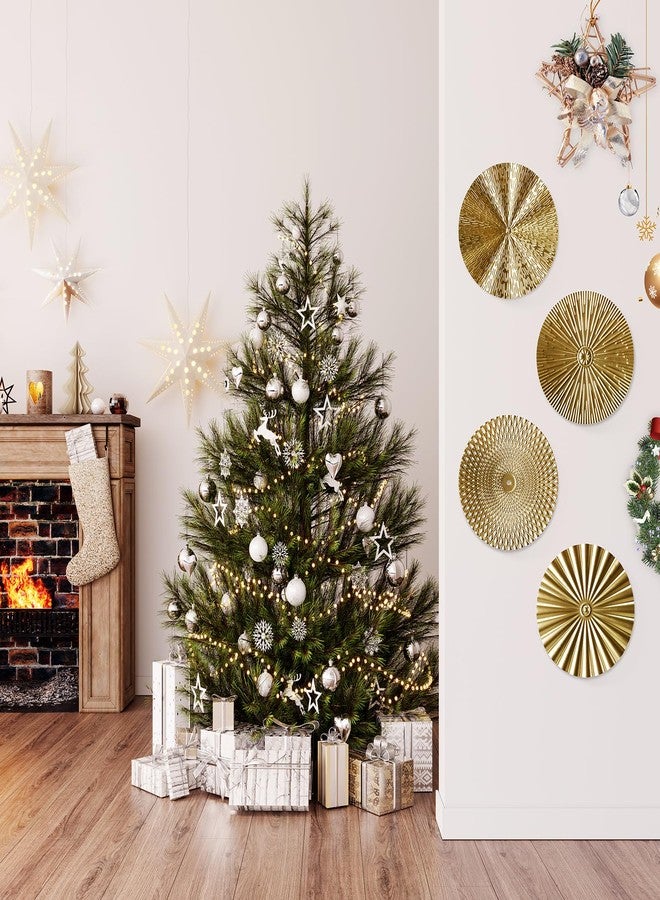RUNTIVAN 4 Pack Metal Wall Art Decor - 11inch Sunburst Hanging Metal Artwork Decor Wall Art Decorations for Home Living Room Office Gift for Christmas(Gold) - Image 4