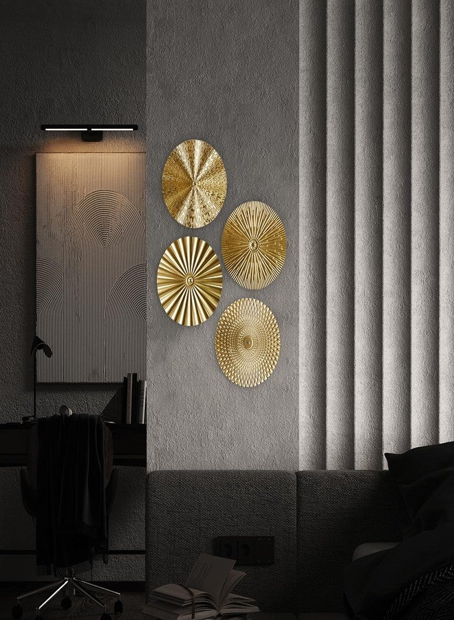 RUNTIVAN 4 Pack Metal Wall Art Decor - 11inch Sunburst Hanging Metal Artwork Decor Wall Art Decorations for Home Living Room Office Gift for Christmas(Gold) - Image 3