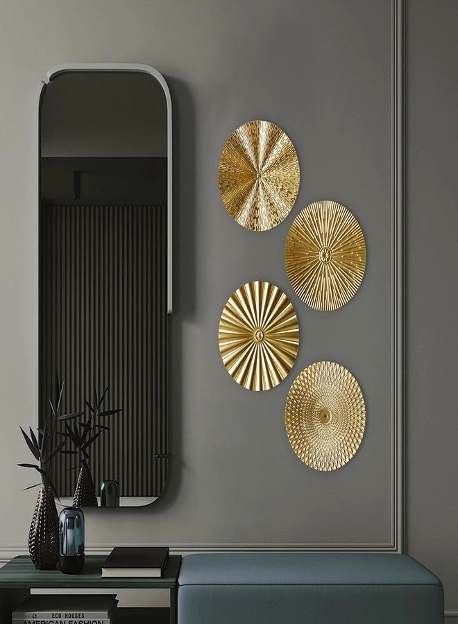 RUNTIVAN 4 Pack Metal Wall Art Decor - 11inch Sunburst Hanging Metal Artwork Decor Wall Art Decorations for Home Living Room Office Gift for Christmas(Gold) - Image 5