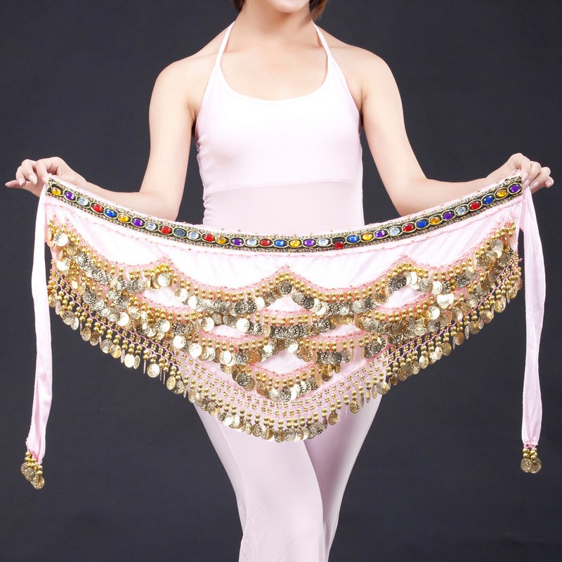 Belly Dance Sequined Waist Chain Pink