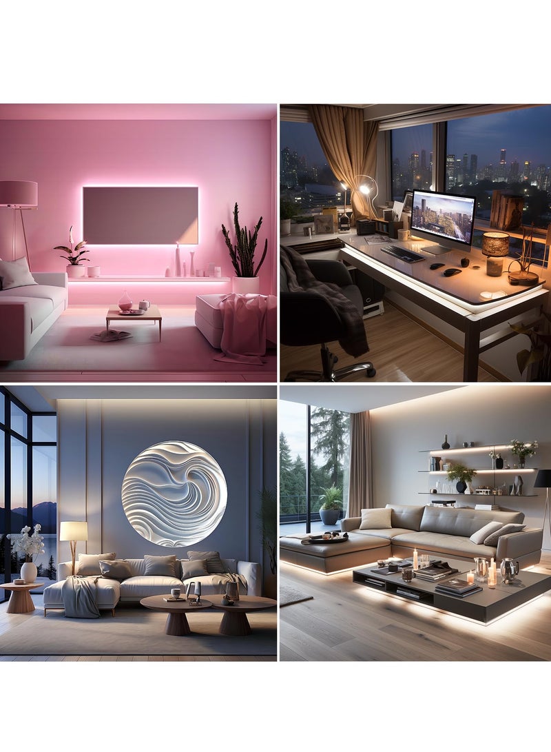 Hoasis LED Strip Lights， 5V USB 6.56ft/2m LEDs Touch stepless Dimmable USB Strip Light， 6000K White 10W Flexible 5v LED Lights for Bedroom，Kitchen, DIY Lighting Room， Decor TV - Image 4