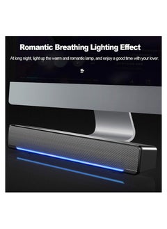 SYOSI Computer PC Soundbar Dolby Surround Sound Bars Speakers 3.5mm Input Stereo Surrounding Deep Bass Sound Wired USB Powered Laptop Desktop Monitor Speakers for PC Cellphones Computer Speakers  - Image 3