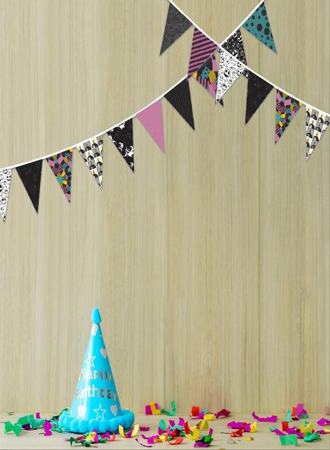 WLWLGLUCK Fabric Pennant Banner for Jack and Sally Themed Party Decorations, Nightmare Christmas Themed Birthday Party Supplies, Holiday Birthday Decors, Halloween Yard Sign - Image 5