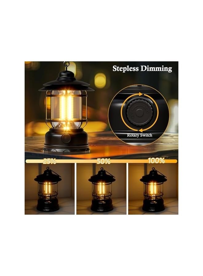 erorex 1 Pack Camping Lantern Battery Powered with Stepless Dimming, Portable Outdoor LED Lantern for Power Outage, Hand & Hanging Waterproof Camping Essentials Light for Emergency, Tent, Hiking, Fishing - Image 4