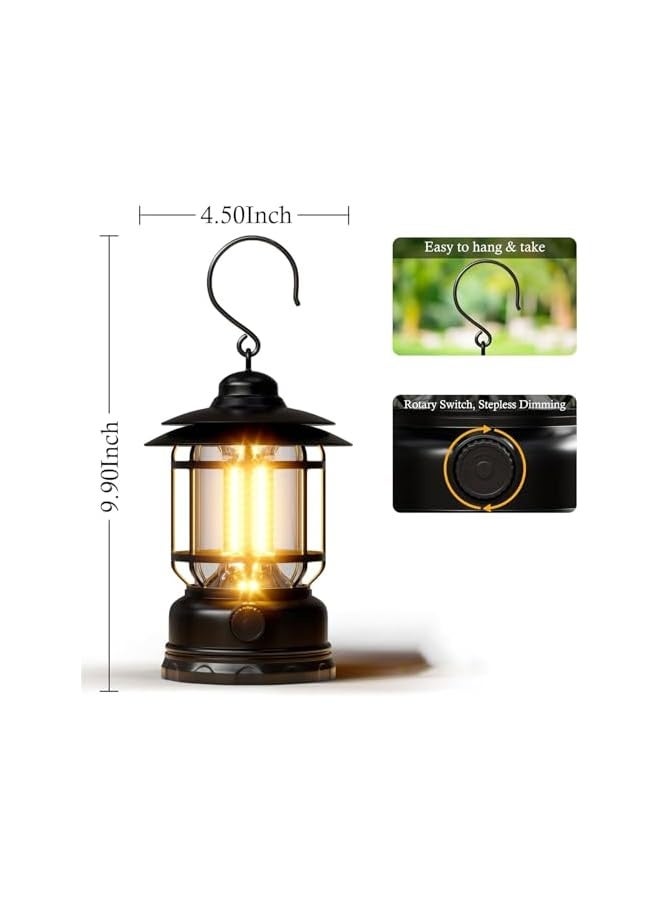 erorex 1 Pack Camping Lantern Battery Powered with Stepless Dimming, Portable Outdoor LED Lantern for Power Outage, Hand & Hanging Waterproof Camping Essentials Light for Emergency, Tent, Hiking, Fishing - Image 3