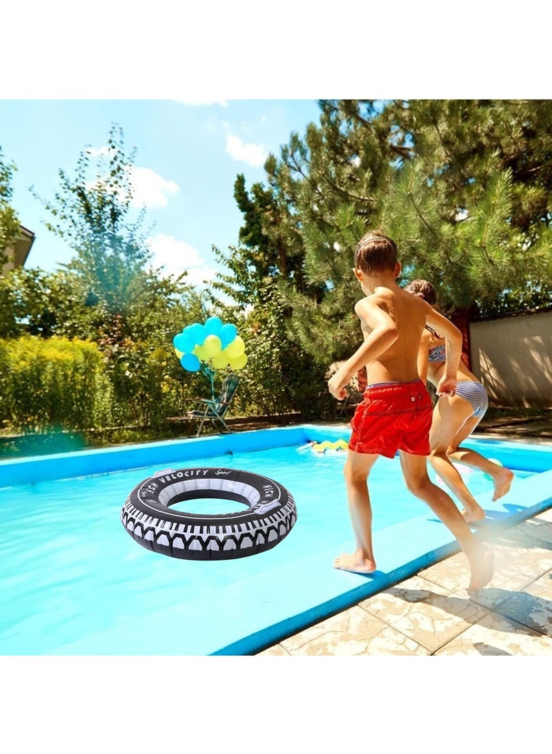 SYOSI Inflatable Pool Floats, 4 Pack Tire Tube Swim Ring, Inflatable Swim Ring with Handles, Pool Swimming Ring Pool Toys for Kids Adults Swimming Pool Beach Party Decoration (3 Sizes) - Image 5
