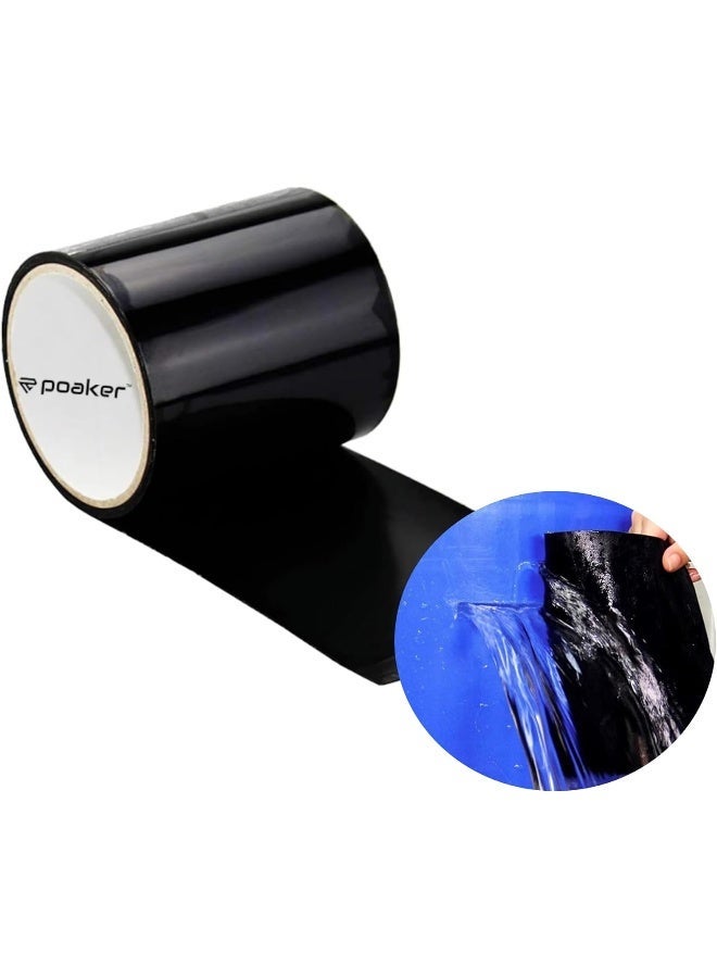 Poaker  Waterproof Repair Tape Strong Self-Adhesive, All-Weather Stretchy Sealing Tape For Insulation, Roofing, Pipes, Holes, Cracks And Leaky Pools, Tanks, Drums And Containers (Black, 1 Pcs) - Image 1