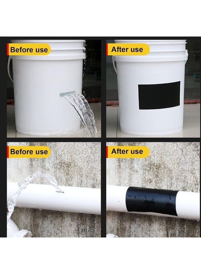 Poaker  Waterproof Repair Tape Strong Self-Adhesive, All-Weather Stretchy Sealing Tape For Insulation, Roofing, Pipes, Holes, Cracks And Leaky Pools, Tanks, Drums And Containers (Black, 1 Pcs) - Image 4