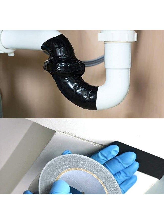 Poaker  Waterproof Repair Tape Strong Self-Adhesive, All-Weather Stretchy Sealing Tape For Insulation, Roofing, Pipes, Holes, Cracks And Leaky Pools, Tanks, Drums And Containers (Black, 1 Pcs) - Image 2