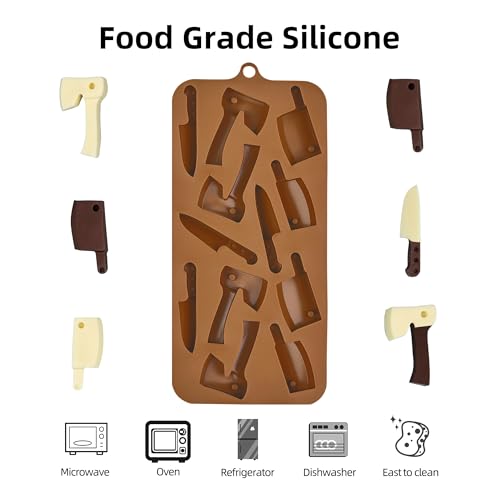 EDUEE Halloween Chocolate Molds Knife Silicone Candy Molds 3pcs for Resin, Soap, Ice, Fondant, Cupcake Decoration - Image 3