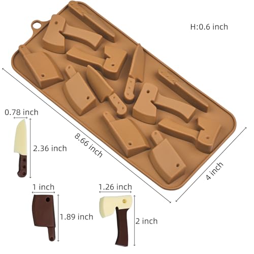 EDUEE Halloween Chocolate Molds Knife Silicone Candy Molds 3pcs for Resin, Soap, Ice, Fondant, Cupcake Decoration - Image 2