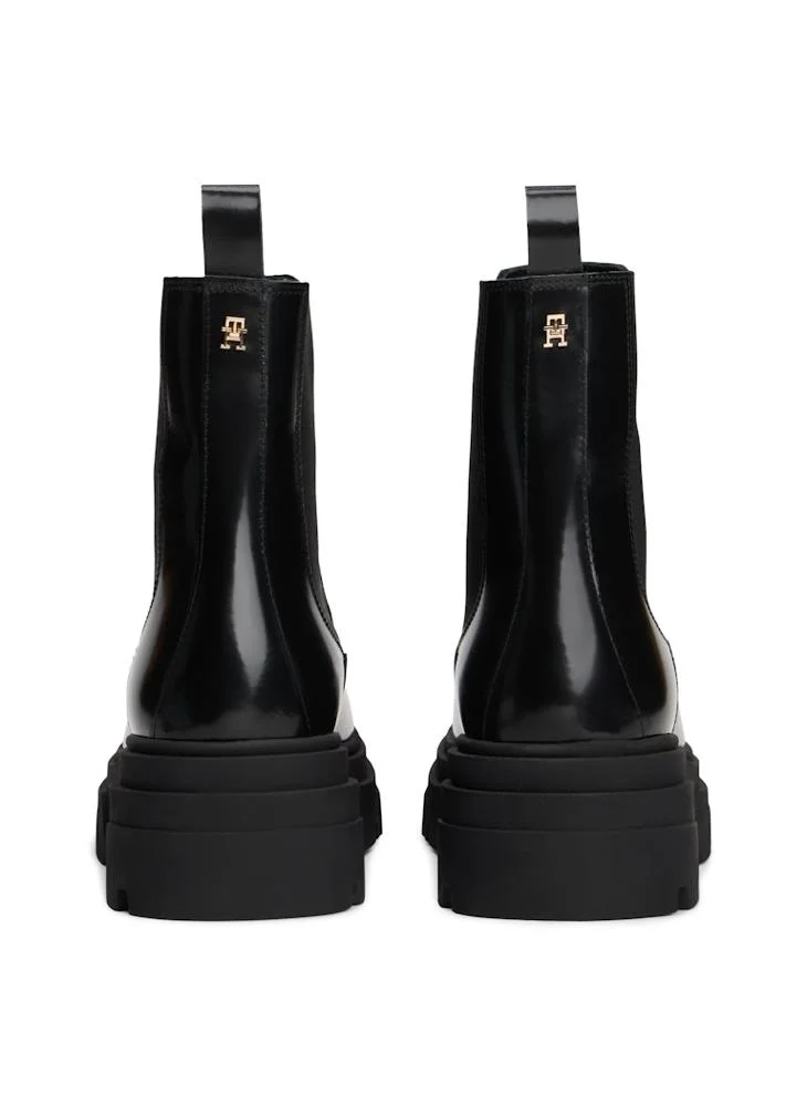 TOMMY HILFIGER Shiny Leather Cleat Chelsea Boots