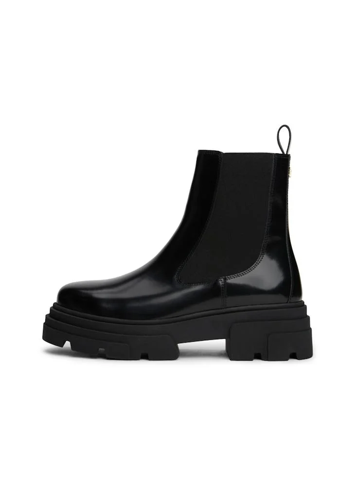 TOMMY HILFIGER Shiny Leather Cleat Chelsea Boots
