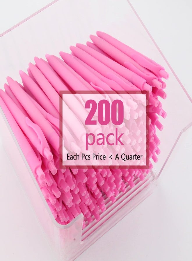Deegtran 200 Pack No Bleed Pink Barrel Click Pens, Wholesale Retractable Ballpoint Pens, Medium Point, Smooth Ink, 1.0MM Black Ink - Image 3