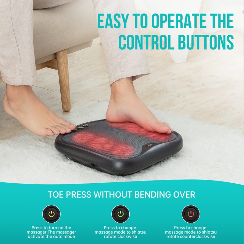 Snailax Shiatsu Foot Massager with Heat, Washable Cover Kneading Foot & Back Massager, Heated Feet Warmer, Electric Feet Massager Machine for Plantar Fasciitis - Image 3
