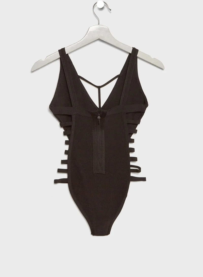 Missguided Side Cut Out Swimsuit