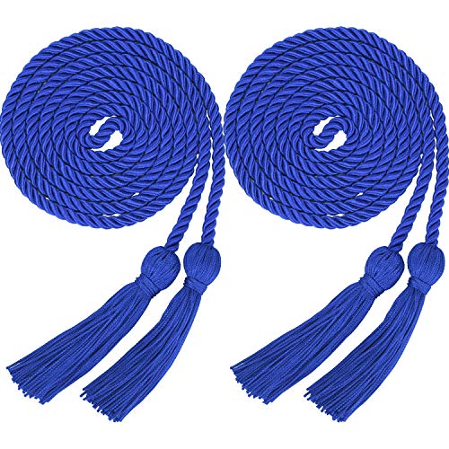 Yaomiao 2 Pieces Graduation Cords Polyester Yarn 2025 Honor Cord with Tassel for Graduation StudentsBlue