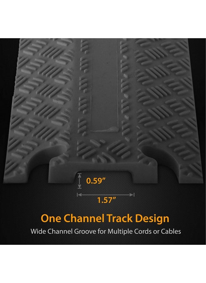 Pyle Pyle Durable Cable Protection Ramp Cover - Supports 11000lbs Single Channel Heavy Duty Hose and Cord Track Floor Protection, 39.4” x 5.11” x 0.78” Cable Concealer for Indoor Outdoor Use -PCBLCO101BK  - Image 1