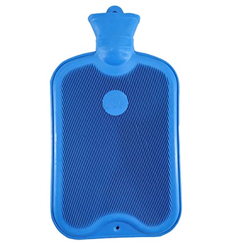 Coronation 1.5 Litres Leakproof Rubber Hot Water Bottle for Pain Relief One Side Ribbed (Backpain, Neckpain, Stomachpain) (Blue) - Image 1