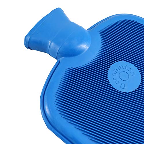 Coronation 1.5 Litres Leakproof Rubber Hot Water Bottle for Pain Relief One Side Ribbed (Backpain, Neckpain, Stomachpain) (Blue) - Image 4