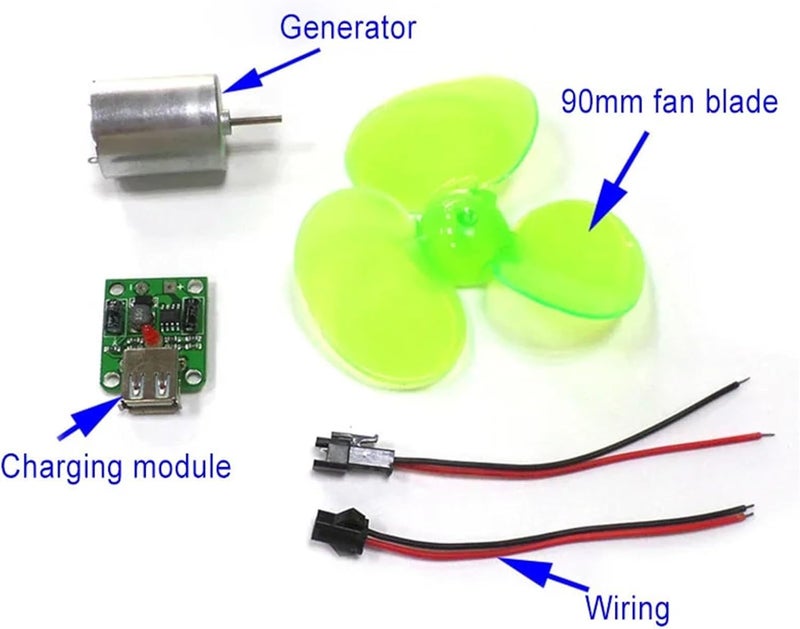 Wind Generator, 10pcs Portable Wind Power Generator Set Motor Alternator Self-Generation Emergency Phone Charger,for Home, Farm, RVs, Boats - Image 5