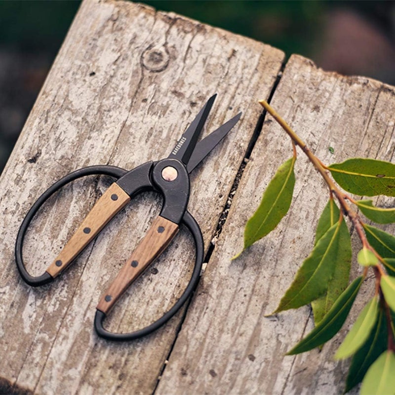 Barebones Garden Scissors - Walnut Plant Scissors - Garden Supplies and Indoor Plant Accessories - Plant Shears with Wide Handles - Comfortable Fit Trimming Shears (Small) - Image 4