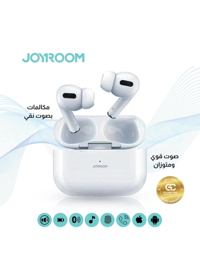 جوي روم سماعات أذن لاسلكية JR-T03S Pro تعمل بالبلوتوث 5.2 TWS مع أطراف الأذن البديلة وحافظة واقية الإصدار القياسي لون أبيض - Image 2