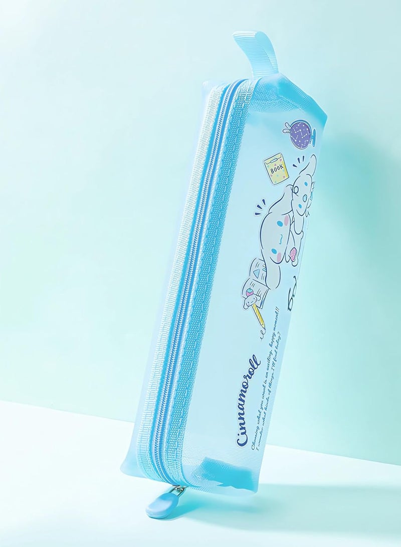 Cinnamon Mesh Pencil Case Large Capacity Pencil Case Big Pencil Pouch With Zipper Simple Stationery Bag Aesthetic Pen Bag for School Teen Girl Boy Multi-Purpose bag for office Men Women (Mesh-Cinnamoroll) - Image 2